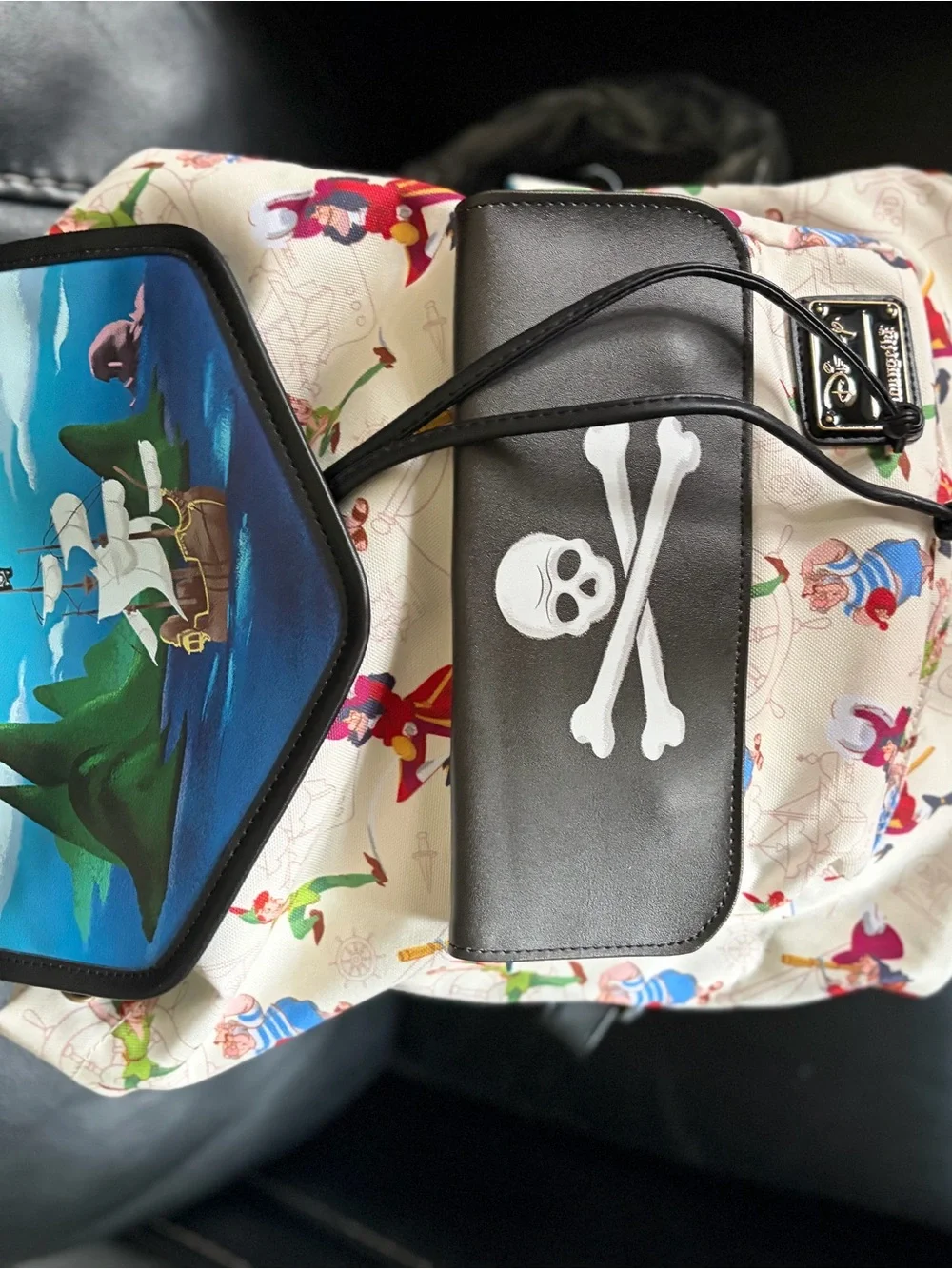 Loungefly Disney Peter Pan Captain Hook Multi-Color Pirate Skull Backpack